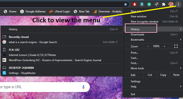 Search Engines 4 search history